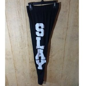 Black "SLAY" Leggings